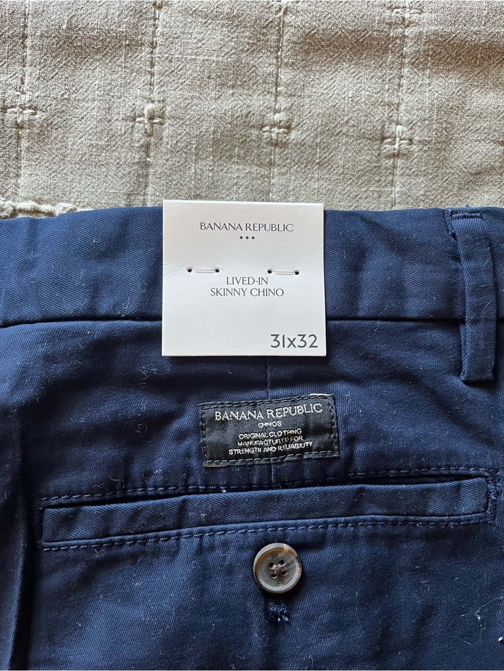 Banana Republic Navy Lived-In Skinny Chino Pants
